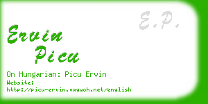 ervin picu business card